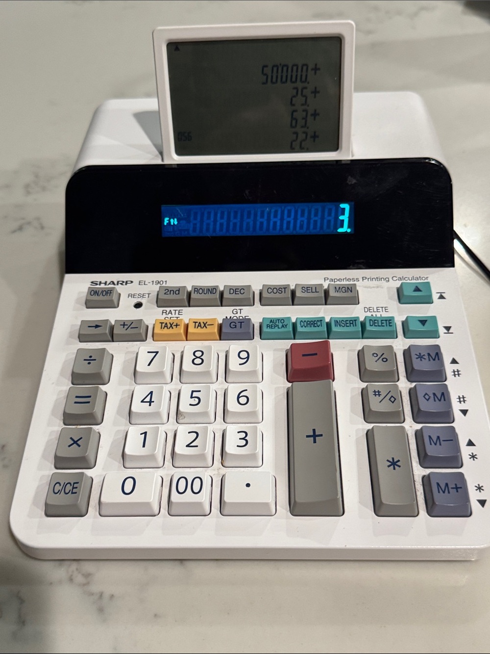 Sharp EL-1901 Desktop paperless Printing Calculator